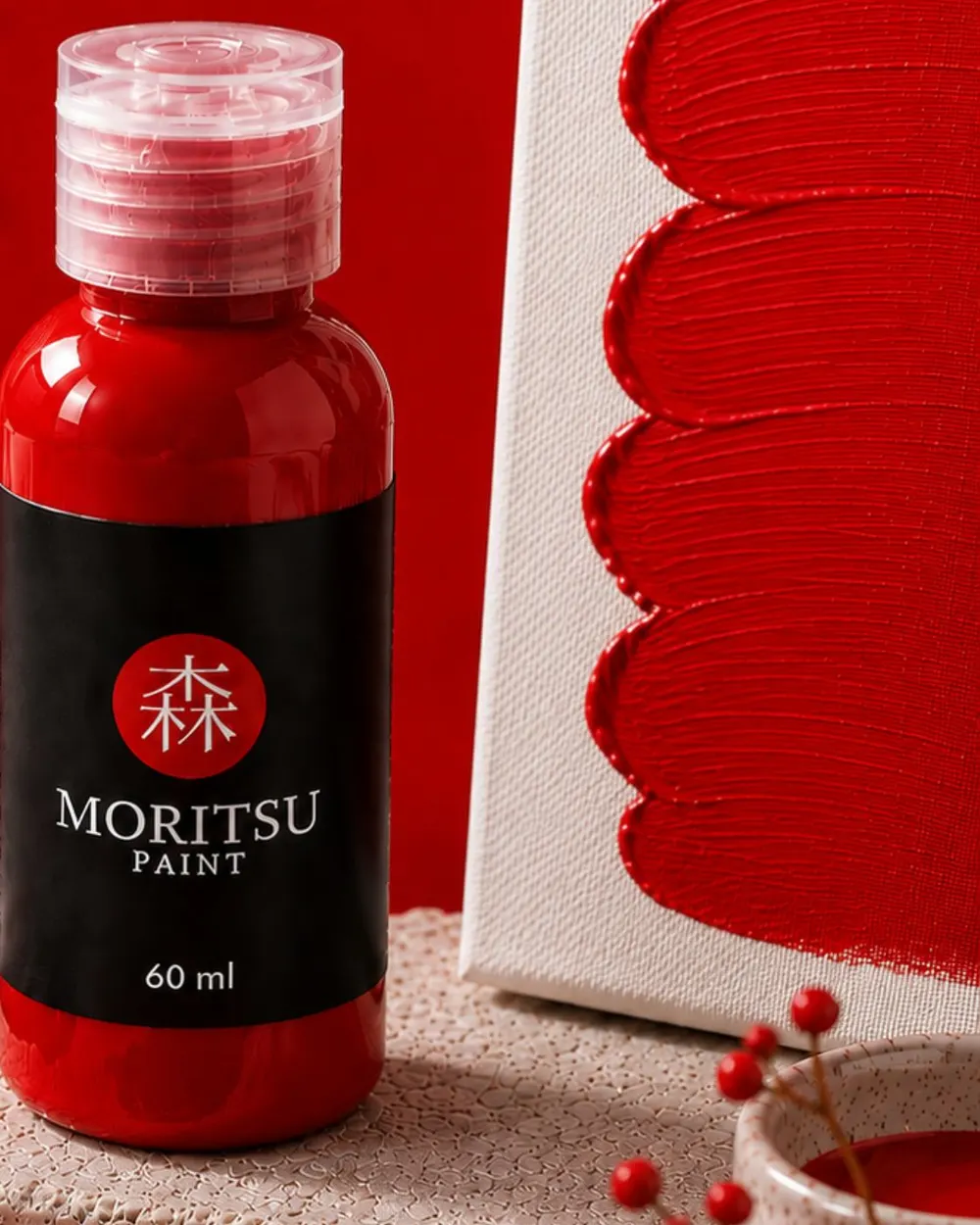Moritsu Premium Acrylic Paint warna Crimson Red